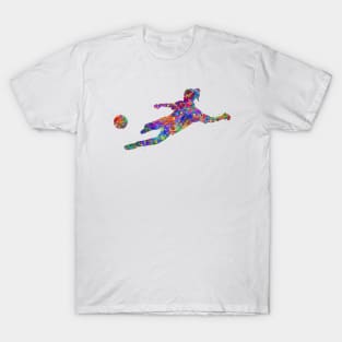 Soccer player girl watercolor T-Shirt